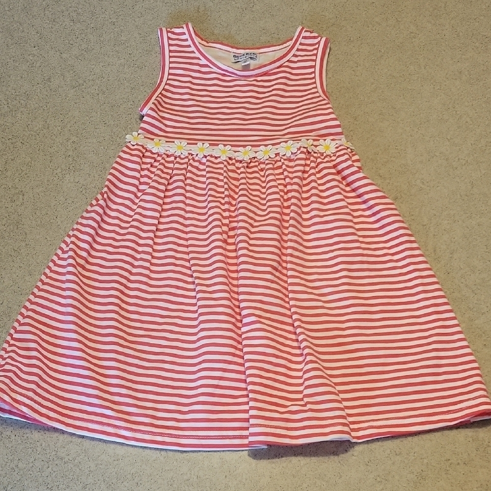 Blueberi Boulevard Red and White Sleeveless Sundress With Daisy Accents …